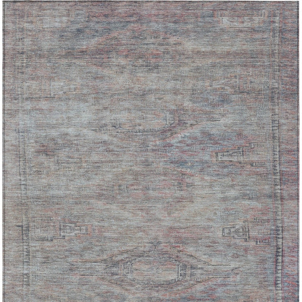HomeRoots 5' Stylish Pewter and Gray Aztec Area Rug - Durable, Washable, Perfect for Indoor and Outdoor Use 8' X 10' 615557