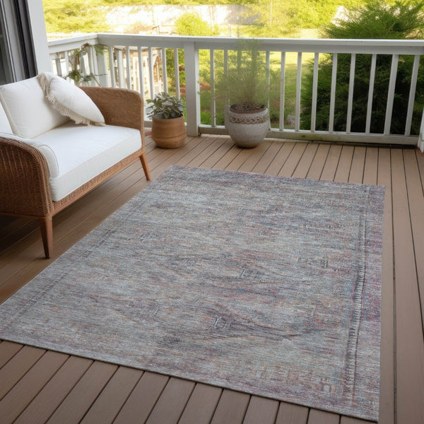 HomeRoots 5' Stylish Pewter and Gray Aztec Area Rug - Durable, Washable, Perfect for Indoor and Outdoor Use 8' X 10' 615557