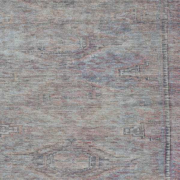 HomeRoots 5' Stylish Pewter and Gray Aztec Area Rug - Durable, Washable, Perfect for Indoor and Outdoor Use 9' X 12' 615558
