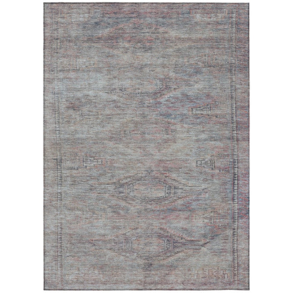 HomeRoots 5' Stylish Pewter and Gray Aztec Area Rug - Durable, Washable, Perfect for Indoor and Outdoor Use 10' X 14' 615559