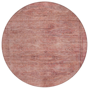 HomeRoots 5' Stylish Terra Cotta and Salmon Aztec Indoor-Outdoor Rug for Comfort, Durability, and Easy Care 8' Round 615580