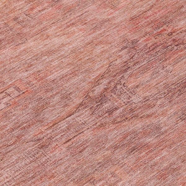 HomeRoots 5' Stylish Terra Cotta and Salmon Aztec Indoor-Outdoor Rug for Comfort, Durability, and Easy Care 8' Round 615580
