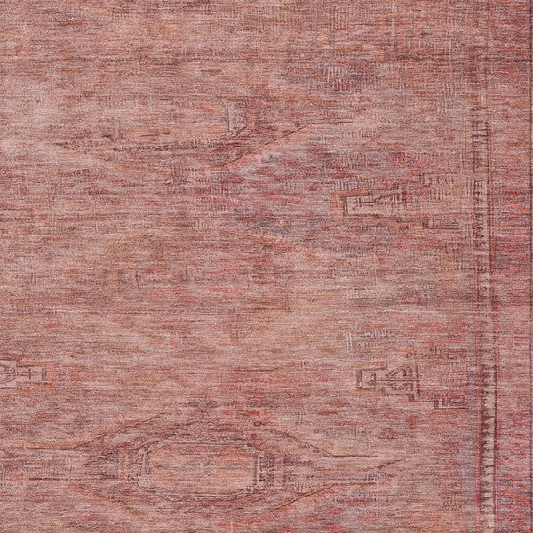 HomeRoots 5' Stylish Terra Cotta and Salmon Aztec Indoor-Outdoor Rug for Comfort, Durability, and Easy Care 8' X 10' 615581