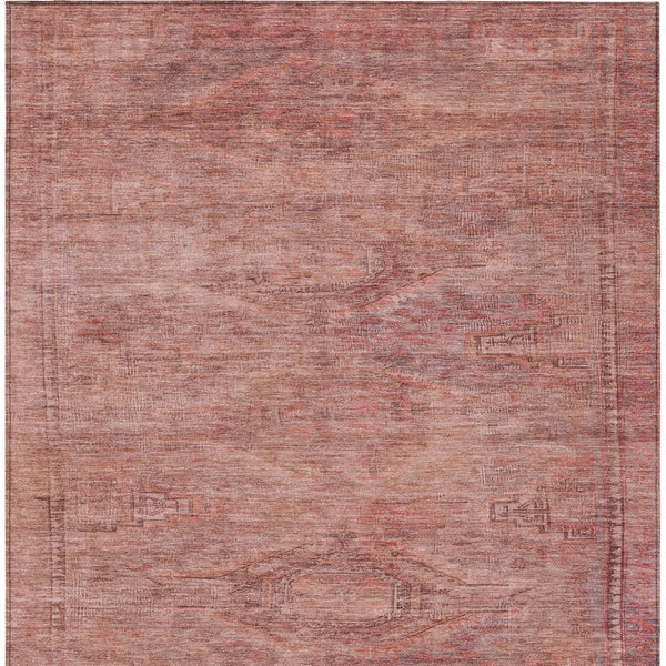 HomeRoots 5' Stylish Terra Cotta and Salmon Aztec Indoor-Outdoor Rug for Comfort, Durability, and Easy Care 10' X 14' 615583