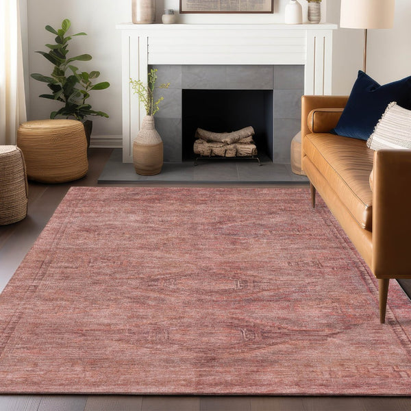 HomeRoots 5' Stylish Terra Cotta and Salmon Aztec Indoor-Outdoor Rug for Comfort, Durability, and Easy Care 10' X 14' 615583