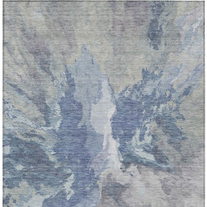 HomeRoots 5' Denim Blue & Linen Abstract Area Rug - Stylish, Durable, Machine Washable for Indoor/Outdoor Use 5' X 8' 615597