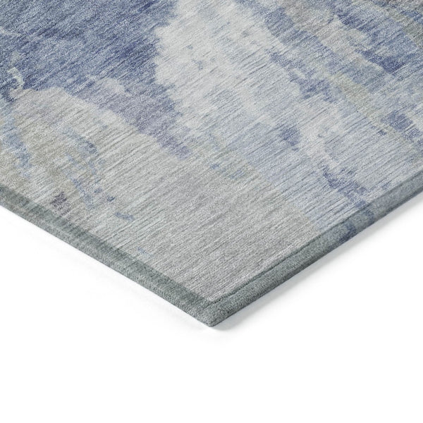 HomeRoots 5' Denim Blue & Linen Abstract Area Rug - Stylish, Durable, Machine Washable for Indoor/Outdoor Use 8' X 10' 615599