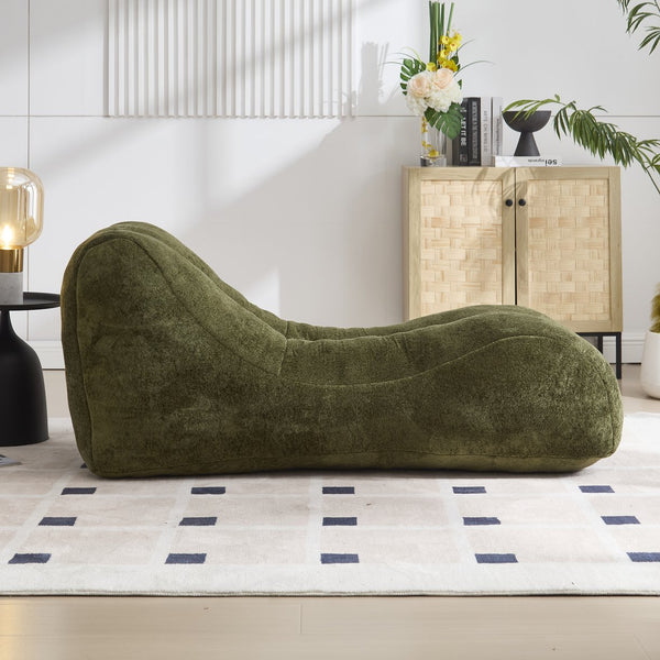 English Elm Creative Bean Bag Sofa Chair with Plush Superfiber Cover and Soft Foam Filling for Luxe Comfort Olive Green W1996P266262