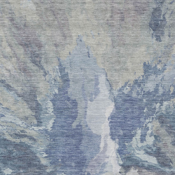HomeRoots 5' Denim Blue & Linen Abstract Area Rug - Stylish, Durable, Machine Washable for Indoor/Outdoor Use 10' X 14' 615601