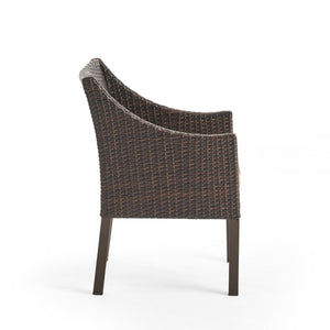 English Elm Antibes Outdoor Resin Wicker Dining Chairs Modern Patio Set of Two with Cushions 61561.00MBRN