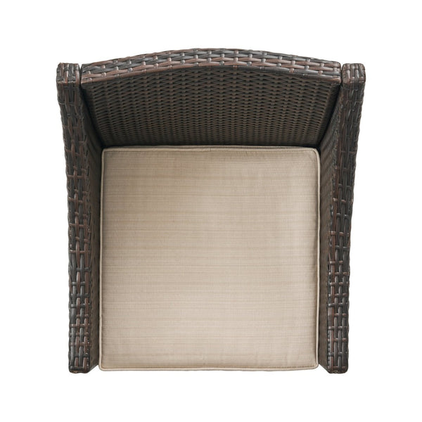 English Elm Antibes Outdoor Resin Wicker Dining Chairs Modern Patio Set of Two with Cushions 61561.00MBRN