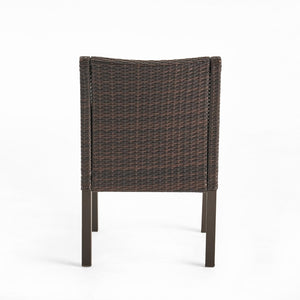 English Elm Antibes Outdoor Resin Wicker Dining Chairs Modern Patio Set of Two with Cushions 61561.00MBRN