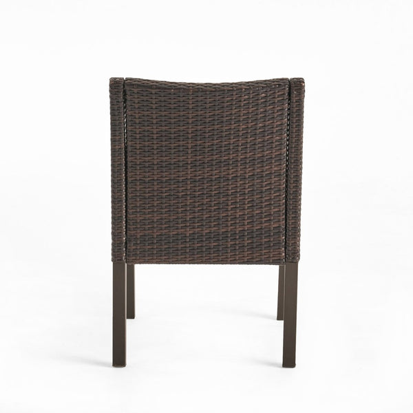 English Elm Antibes Outdoor Resin Wicker Dining Chairs Modern Patio Set of Two with Cushions 61561.00MBRN