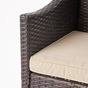 English Elm Antibes Outdoor Resin Wicker Dining Chairs Modern Patio Set of Two with Cushions 61561.00MBRN