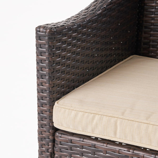 English Elm Antibes Outdoor Resin Wicker Dining Chairs Modern Patio Set of Two with Cushions 61561.00MBRN