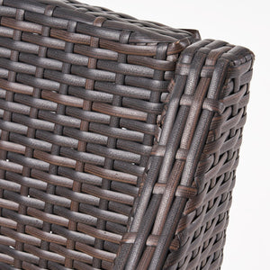 English Elm Antibes Outdoor Resin Wicker Dining Chairs Modern Patio Set of Two with Cushions 61561.00MBRN