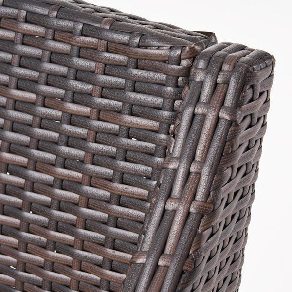 English Elm Antibes Outdoor Resin Wicker Dining Chairs Modern Patio Set of Two with Cushions 61561.00MBRN