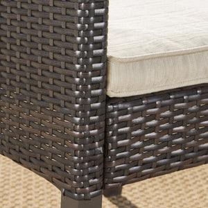 English Elm Antibes Outdoor Resin Wicker Dining Chairs Modern Patio Set of Two with Cushions 61561.00MBRN