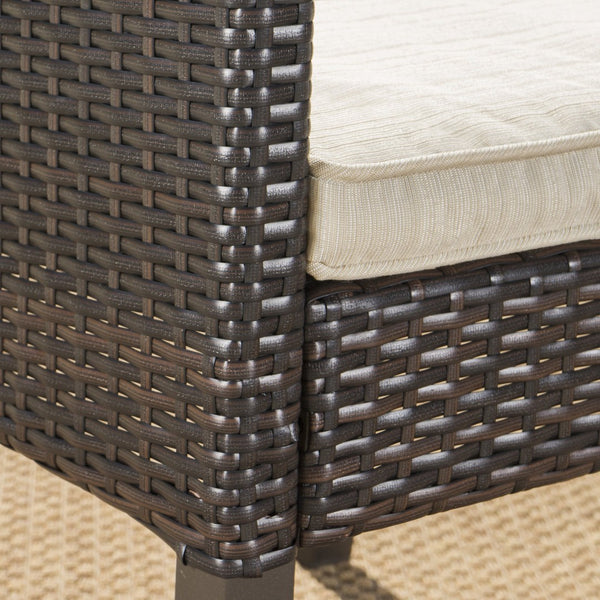 English Elm Antibes Outdoor Resin Wicker Dining Chairs Modern Patio Set of Two with Cushions 61561.00MBRN