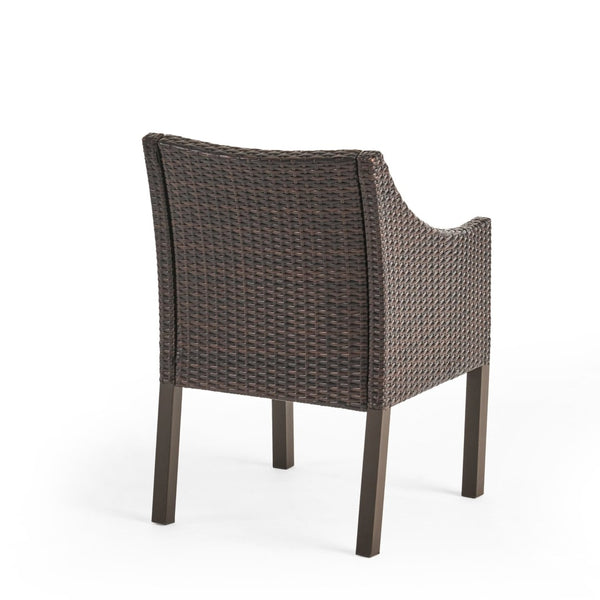 English Elm Antibes Outdoor Resin Wicker Dining Chairs Modern Patio Set of Two with Cushions 61561.00MBRN