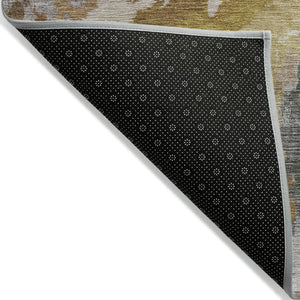 HomeRoots 5' Gold and Gray Abstract Indoor Outdoor Area Rug for Modern Style and Easy Care in Any Space 8' X 10' 615611