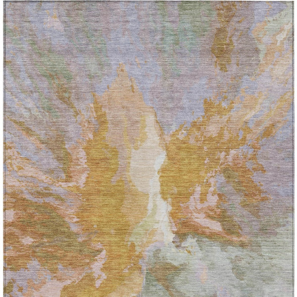 HomeRoots 5' Rust and Lavender Abstract Area Rug - Stylish, Durable, Washable Design for Indoor and Outdoor Use 8' X 10' 615623