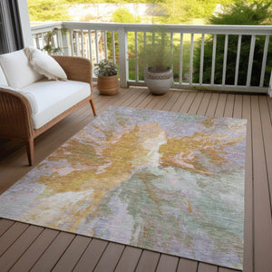 HomeRoots 5' Rust and Lavender Abstract Area Rug - Stylish, Durable, Washable Design for Indoor and Outdoor Use 8' X 10' 615623