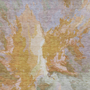 HomeRoots 5' Rust and Lavender Abstract Area Rug - Stylish, Durable, Washable Design for Indoor and Outdoor Use 8' X 10' 615623