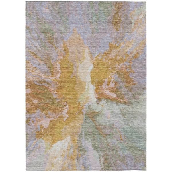 HomeRoots 5' Rust and Lavender Abstract Area Rug - Stylish, Durable, Washable Design for Indoor and Outdoor Use 9' X 12' 615624