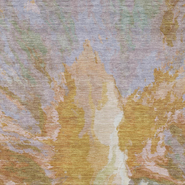 HomeRoots 5' Rust and Lavender Abstract Area Rug - Stylish, Durable, Washable Design for Indoor and Outdoor Use 9' X 12' 615624