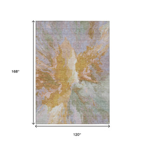 HomeRoots 5' Rust and Lavender Abstract Area Rug - Stylish, Durable, Washable Design for Indoor and Outdoor Use 10' X 14' 615625