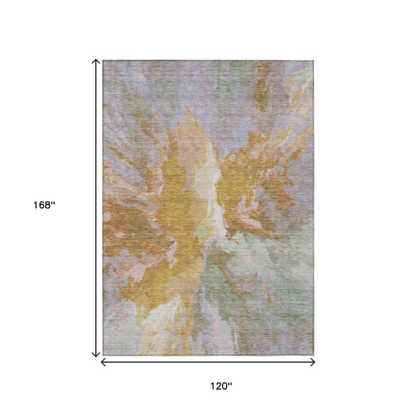 HomeRoots 5' Rust and Lavender Abstract Area Rug - Stylish, Durable, Washable Design for Indoor and Outdoor Use 10' X 14' 615625