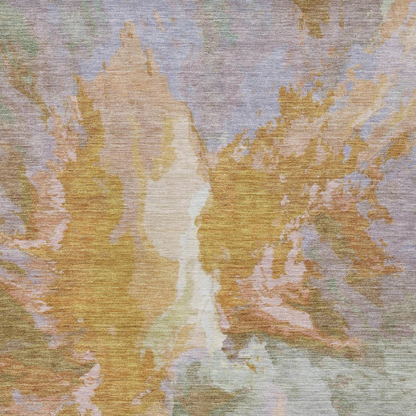 HomeRoots 5' Rust and Lavender Abstract Area Rug - Stylish, Durable, Washable Design for Indoor and Outdoor Use 10' X 14' 615625