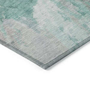 HomeRoots 5' Teal Blue and Lavender Abstract Indoor Outdoor Rug - Durable, Stain-Resistant, Machine Washable Style 5' X 8' 615627