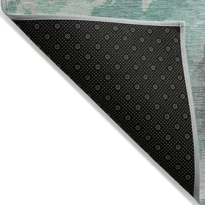 HomeRoots 5' Teal Blue and Lavender Abstract Indoor Outdoor Rug - Durable, Stain-Resistant, Machine Washable Style 8' X 10' 615629