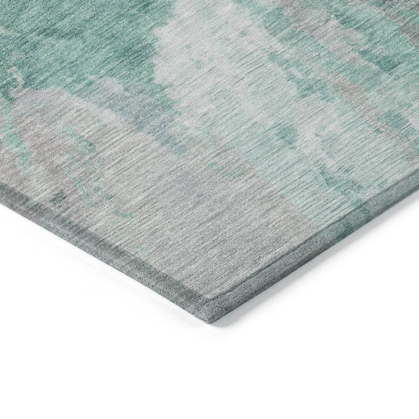 HomeRoots 9' X 12' Teal Blue & Lavender Abstract Area Rug - Durable, Washable, Perfect for Indoor/Outdoor Spaces! 615630