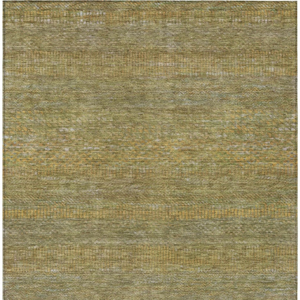 HomeRoots 5' Stylish Sage and Gold Striped Washable Area Rug for Indoor and Outdoor Spaces, Easy Care & Durable 5' X 8' 615633