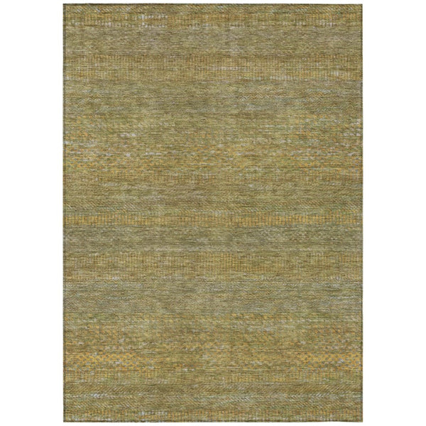 HomeRoots 5' Stylish Sage and Gold Striped Washable Area Rug for Indoor and Outdoor Spaces, Easy Care & Durable 5' X 8' 615633
