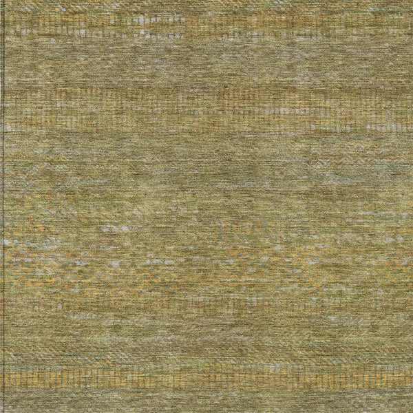 HomeRoots 5' Stylish Sage and Gold Striped Washable Area Rug for Indoor and Outdoor Spaces, Easy Care & Durable 5' X 8' 615633
