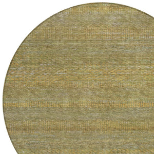 HomeRoots 5' Stylish Sage and Gold Striped Washable Area Rug for Indoor and Outdoor Spaces, Easy Care & Durable 8' Round 615634