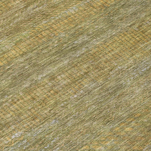 HomeRoots 5' Stylish Sage and Gold Striped Washable Area Rug for Indoor and Outdoor Spaces, Easy Care & Durable 8' Round 615634