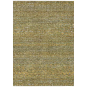 HomeRoots 5' Stylish Sage and Gold Striped Washable Area Rug for Indoor and Outdoor Spaces, Easy Care & Durable 9' X 12' 615636