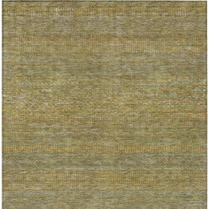 HomeRoots 5' Stylish Sage and Gold Striped Washable Area Rug for Indoor and Outdoor Spaces, Easy Care & Durable 10' X 14' 615637