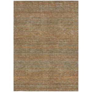 HomeRoots 5' Striped Taupe and Brown Area Rug - Washable, Indoor/Outdoor Versatile Floor Accent for Any Space 5' X 8' 615639