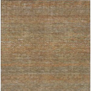 HomeRoots 5' Striped Taupe and Brown Area Rug - Washable, Indoor/Outdoor Versatile Floor Accent for Any Space 8' X 10' 615641