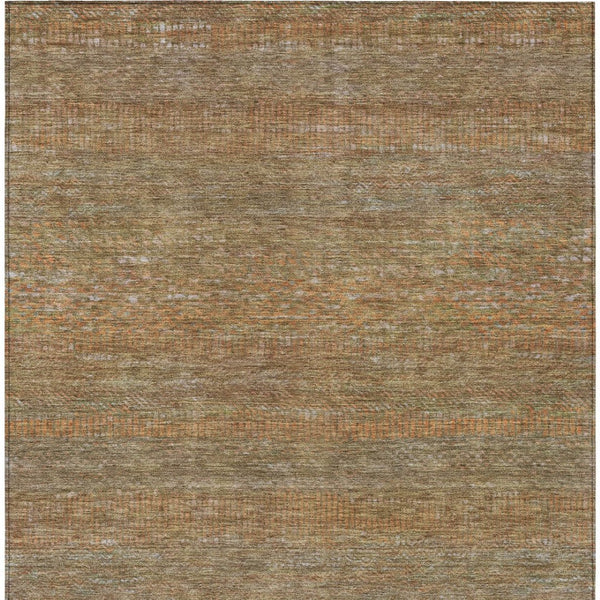 HomeRoots 5' Striped Taupe and Brown Area Rug - Washable, Indoor/Outdoor Versatile Floor Accent for Any Space 8' X 10' 615641