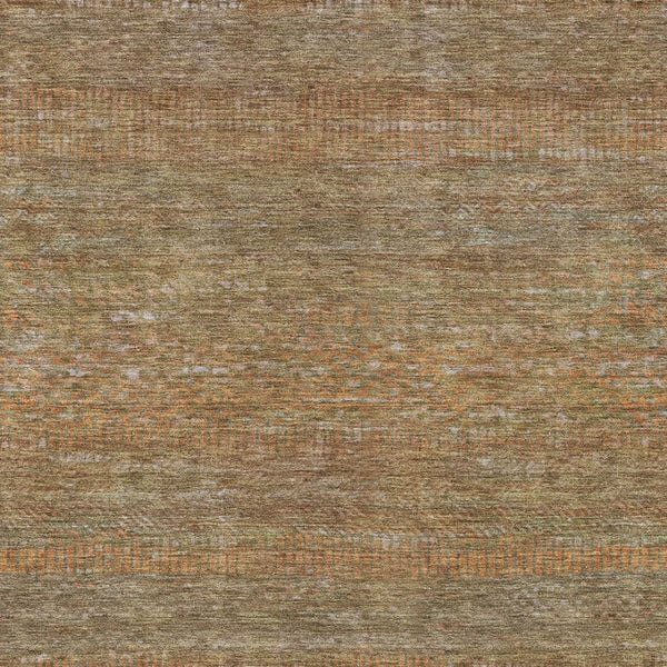 HomeRoots 5' Striped Taupe and Brown Area Rug - Washable, Indoor/Outdoor Versatile Floor Accent for Any Space 8' X 10' 615641