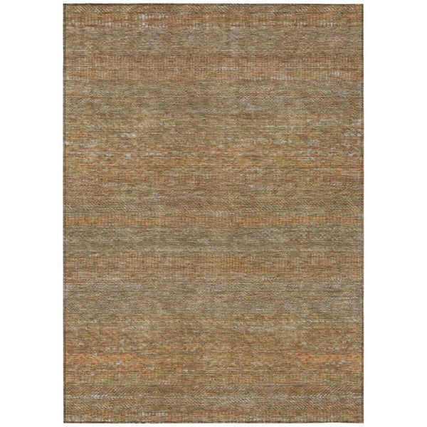 HomeRoots 9' X 12' Taupe and Brown Striped Washable Area Rug - Durable, Stylish, Perfect for Indoor/Outdoor Use 615642