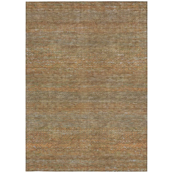 HomeRoots 9' X 12' Taupe and Brown Striped Washable Area Rug - Durable, Stylish, Perfect for Indoor/Outdoor Use 615642