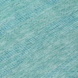 HomeRoots 5' Aqua and Teal Striped Indoor Outdoor Area Rug - Durable, Washable, Versatile for Any Space 8' Round 615646